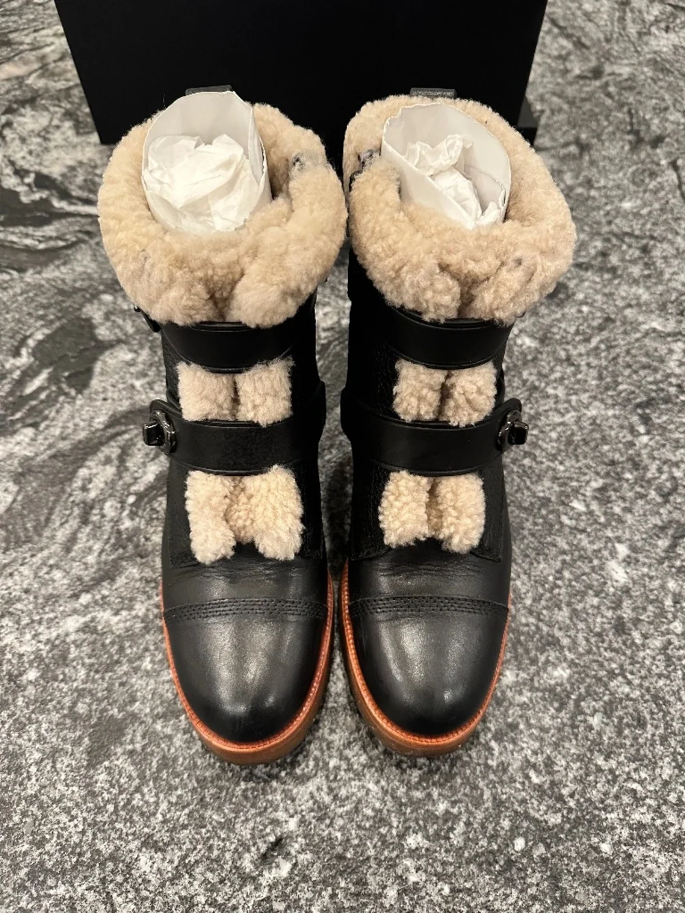 Coach Preston Black Leather Ankle Boots